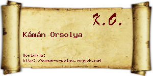 Kámán Orsolya névjegykártya