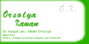 orsolya kaman business card