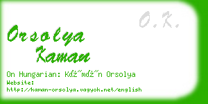 orsolya kaman business card